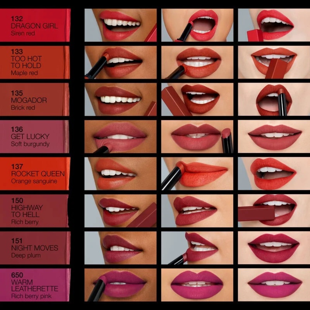 Ⓜ️Warm Leatherette NARS Powermatte Lipstick Rich Berry Pink Brand New in Box - Picture 4 of 7